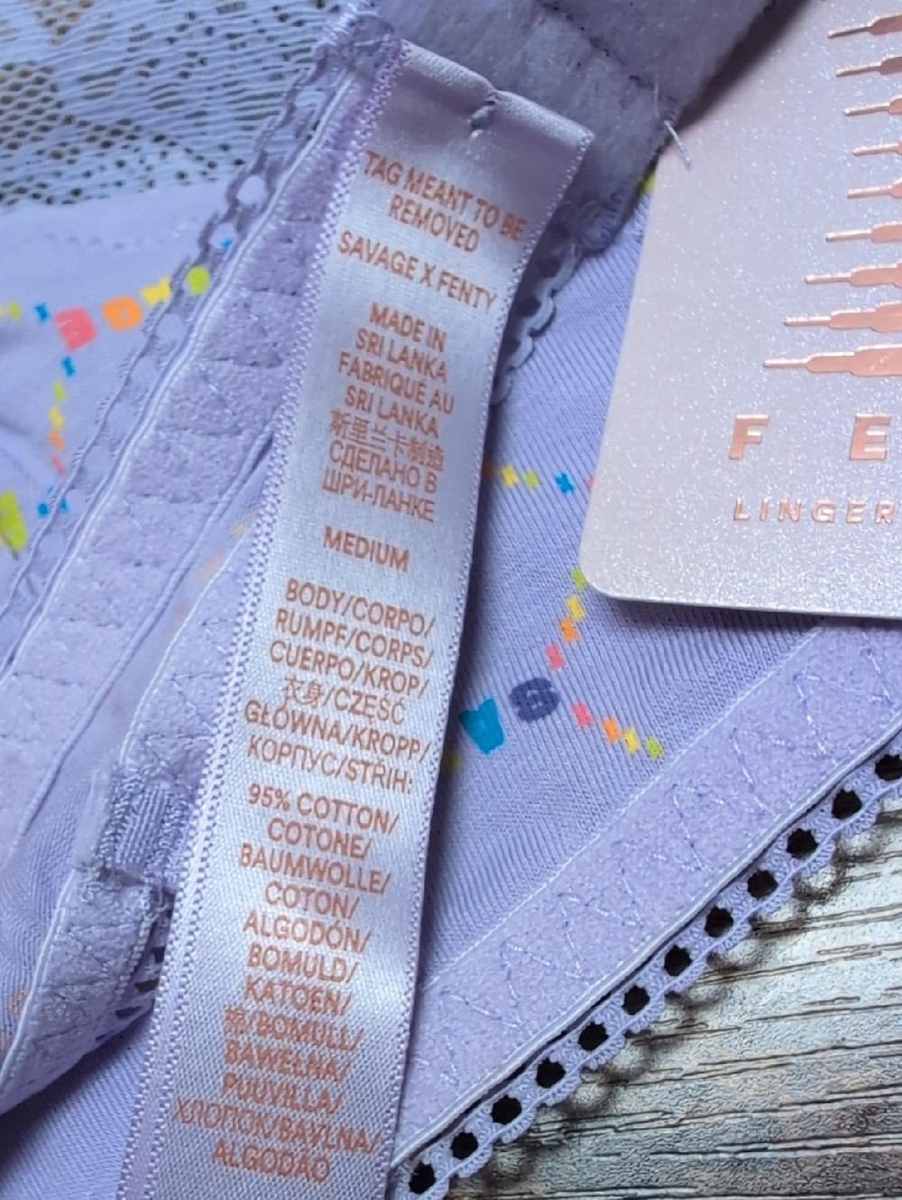 Savage Fenty Lavender Savage Rainbow Bralette Size Medium - Picture 3 of 9